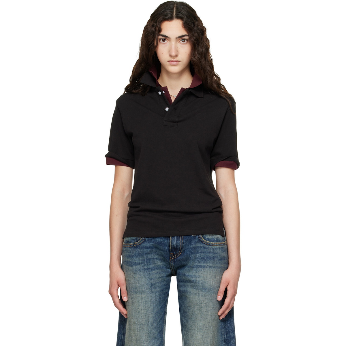 Raimundo Langlois Black Layered Polo