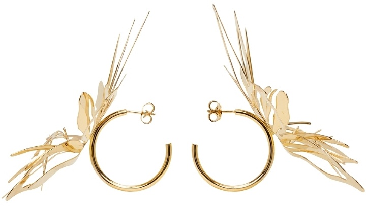 Photo: Y/Project Gold Orchid Hoop Earrings