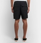 Rhude - Wide-Leg Logo-Print Nylon Drawstring Shorts - Black