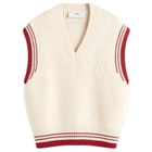 AMI Paris Men's Ribbed College Vest in White Cream