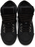 Maison Margiela Black Leather Mid-Top Sneakers