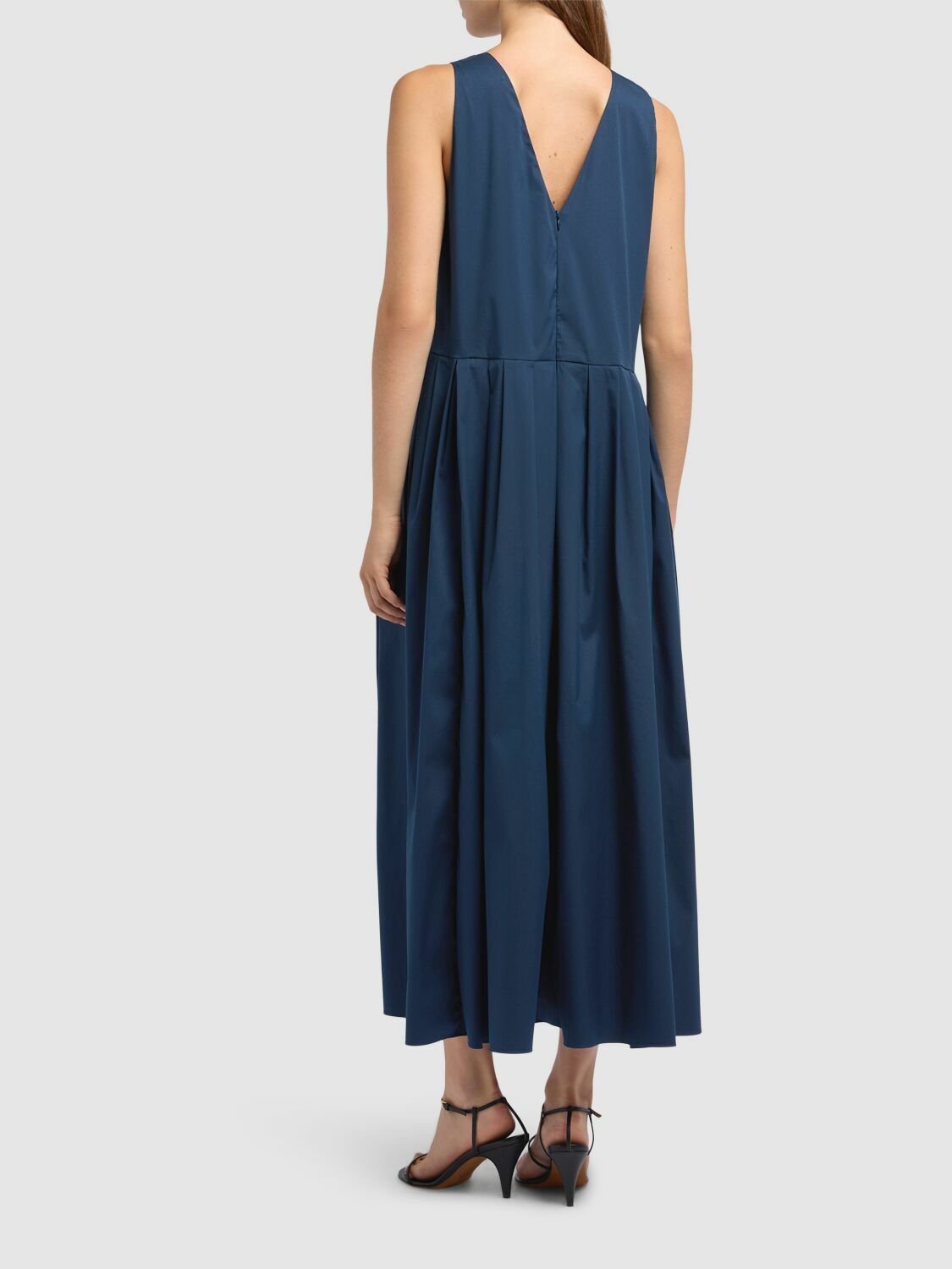 S MAX MARA Moira Poplin Midi Dress S Max Mara