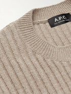 A.P.C. - Fabien Ribbed-Knit Sweater - Neutrals