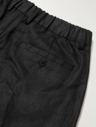 NN07 - Kay 1454 Straight-Leg Pleated Linen Trousers - Black