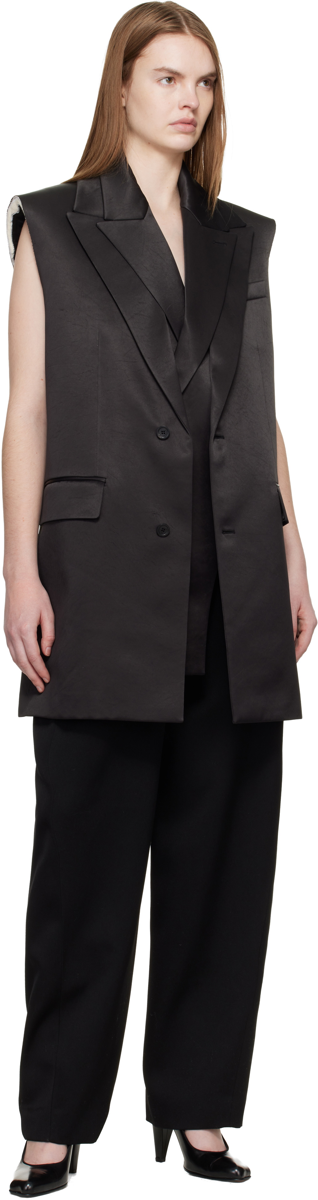 Jean Paul Gaultier Black Double Layer Body Detail Vest