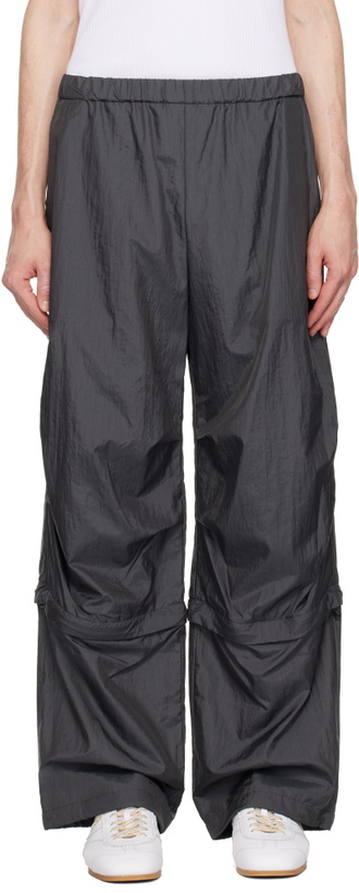Photo: International Gallery BEAMS Gray Washed Nylon Separate Track Pants