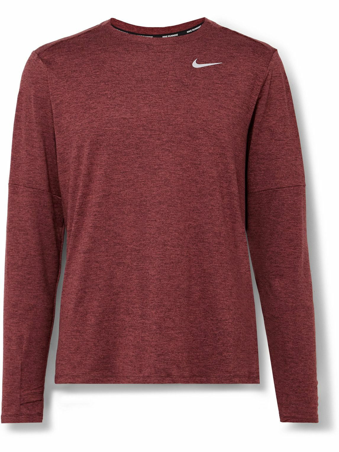 Photo: Nike Running - Element Logo-Print Dri-FIT T-Shirt - Burgundy