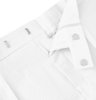 Hugo Boss - Pepe Pleated Cotton-Seersucker Shorts - White