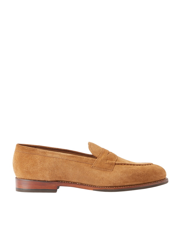 Photo: Grenson - Lloyd Suede Penny Loafers - Brown