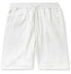 Y-3 - Wide-Leg Shell-Trimmed Loopback Cotton-Jersey Drawstring Shorts - White