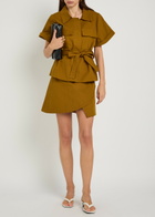 Skiim Asymmetrical Woven Mini Skirt Light Brown
