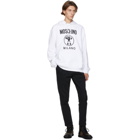 Moschino White Double Question Mark Hoodie