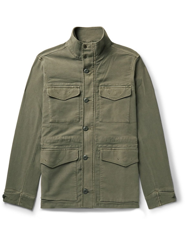 Photo: Faherty - M-65 Cotton-Blend Terry Field Jacket - Green