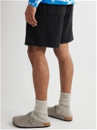 Jungmaven - Lounge Wide-Leg Hemp and Cotton-Blend Drawstring Shorts - Black