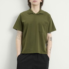 Universal Works Men's Rugby Jersey Oversized Vacation Polo in Olive