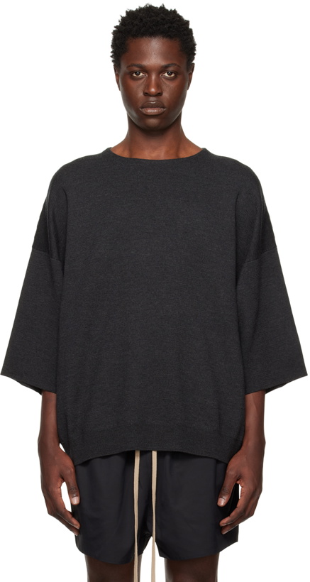 Photo: Fear of God Black Cropped Sleeve Sweater
