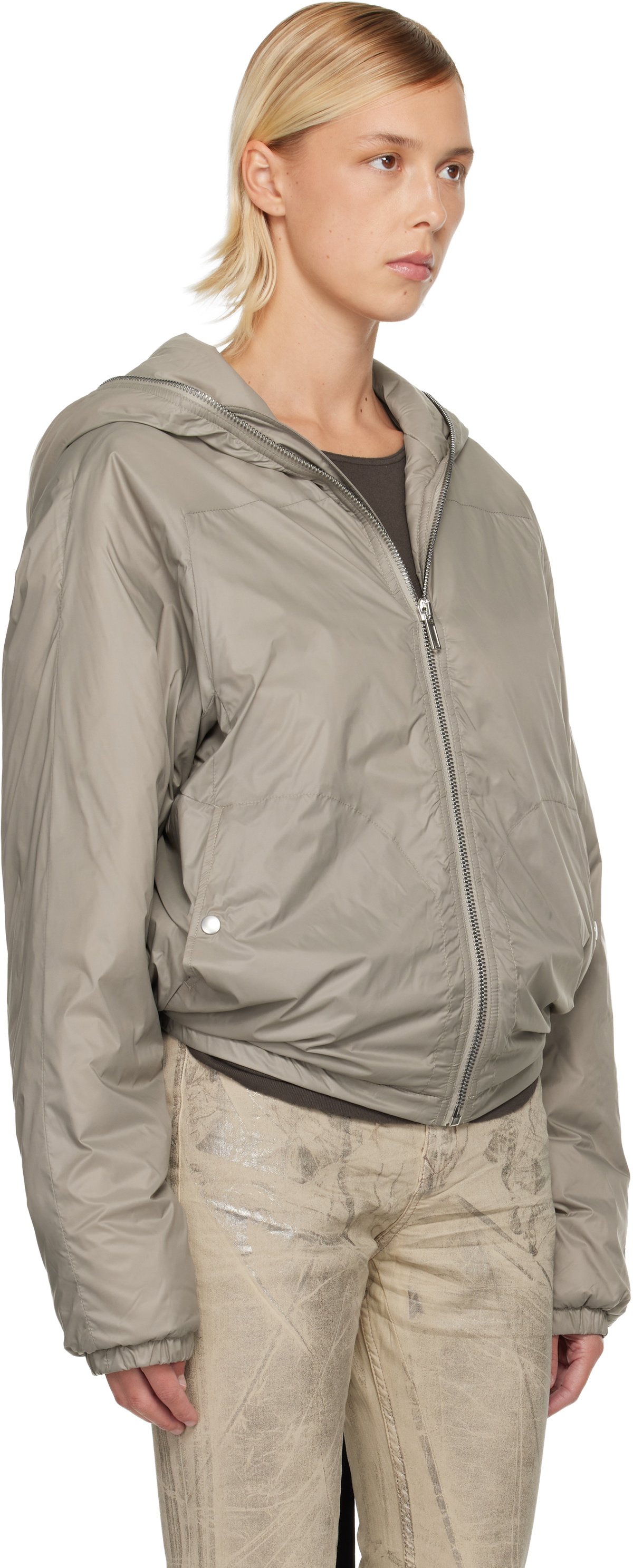 Rick Owens DRKSHDW Taupe Concordians Sealed Windbreaker Jacket