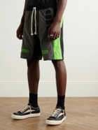 Satoshi Nakamoto - Tech Straight-Leg Mesh-Panelled Colour-Block Nylon Drawstring Shorts - Green