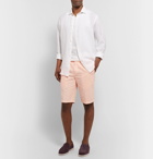 Loro Piana - Slim-Fit Pleated Cotton and Linen-Blend Bermuda Shorts - Peach