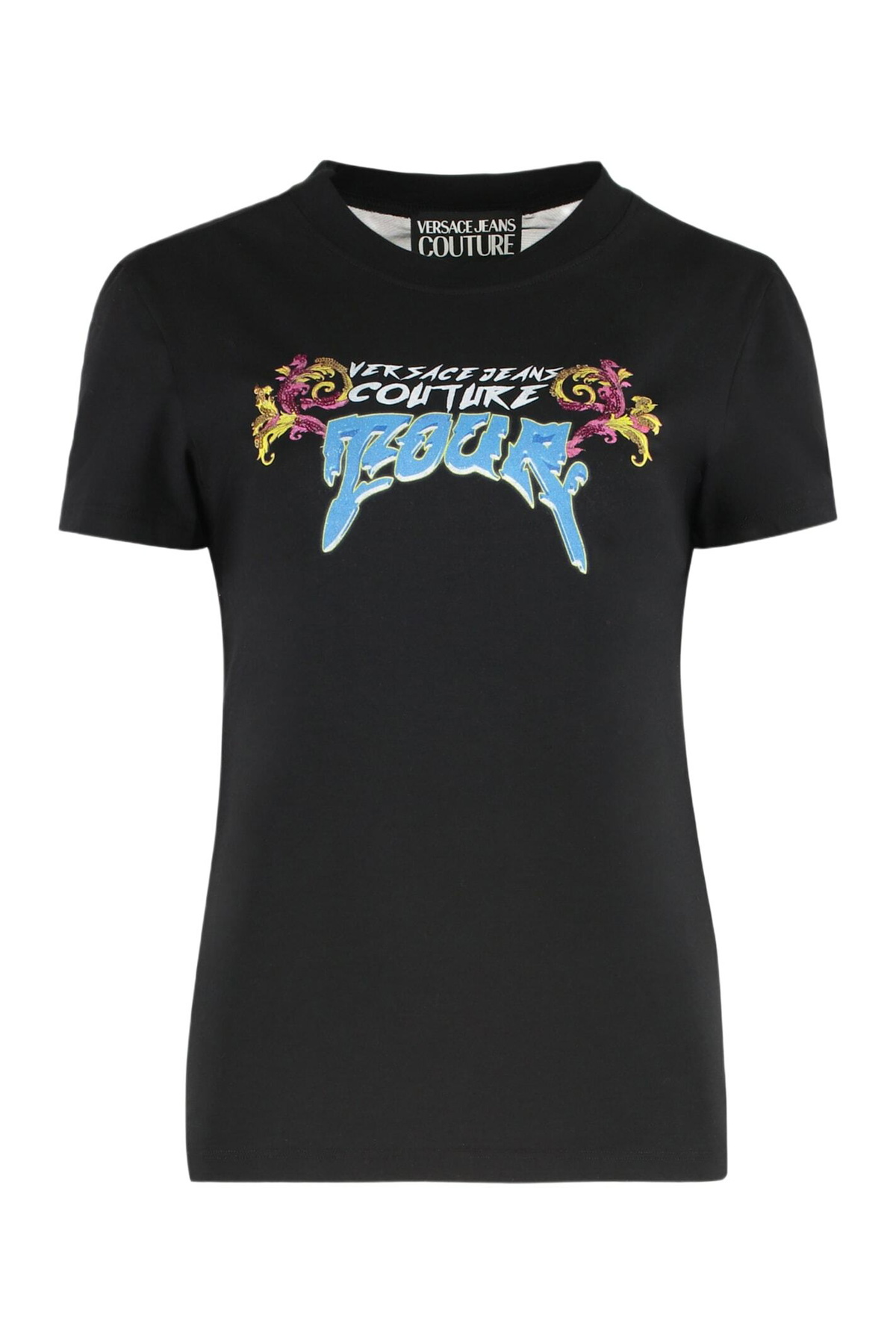 Tシャツ・カットソー VERSACE JEANS COUTURE Woman T-Shirt Black 77HAHC02CJ01C 899 VERSACE JEANS COUTURE: T-shirt woman - Black | Versace Jeans