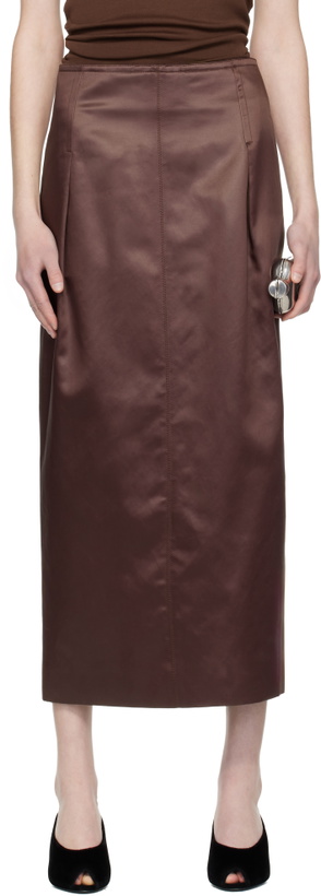 Photo: Lanvin Brown Straight Maxi Skirt