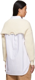 alexanderwang.t White & Beige Overlay Oxford Shirt & Knit Shrug Sweater