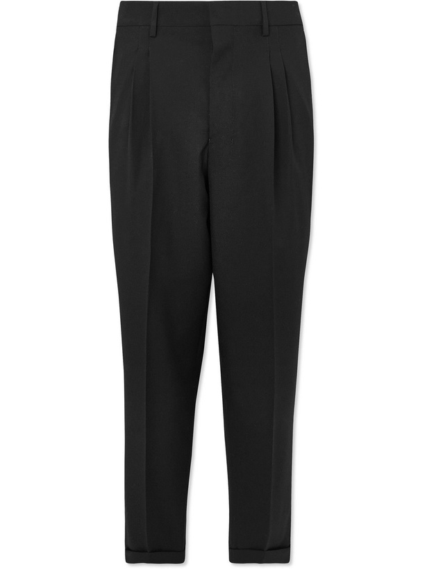 Photo: AMI PARIS - Straight-Leg Pleated Wool Trousers - Black