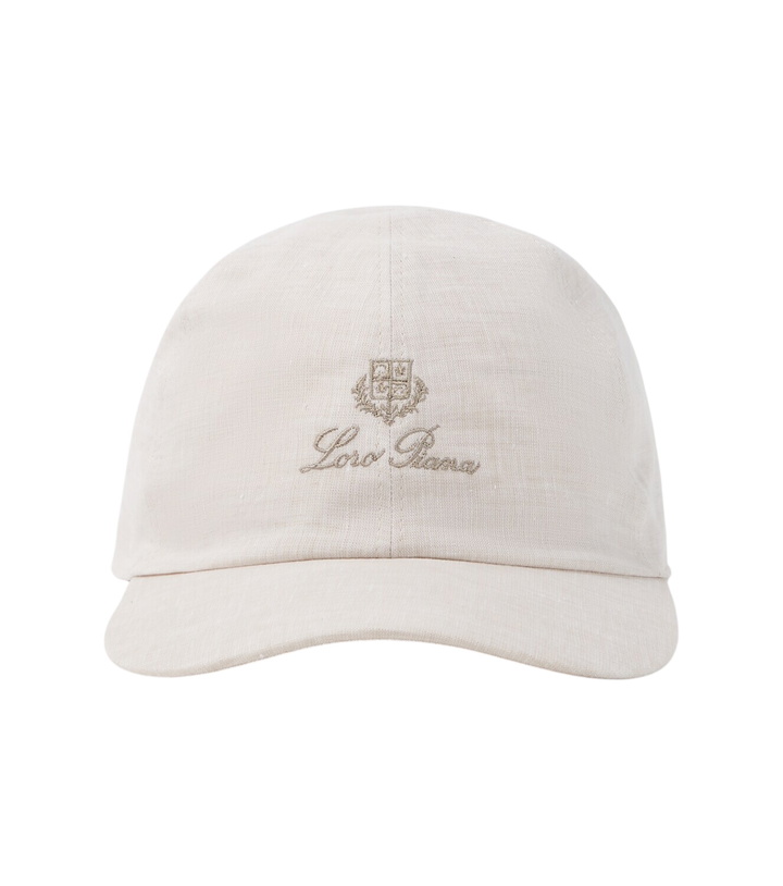 Photo: Loro Piana Logo linen baseball cap