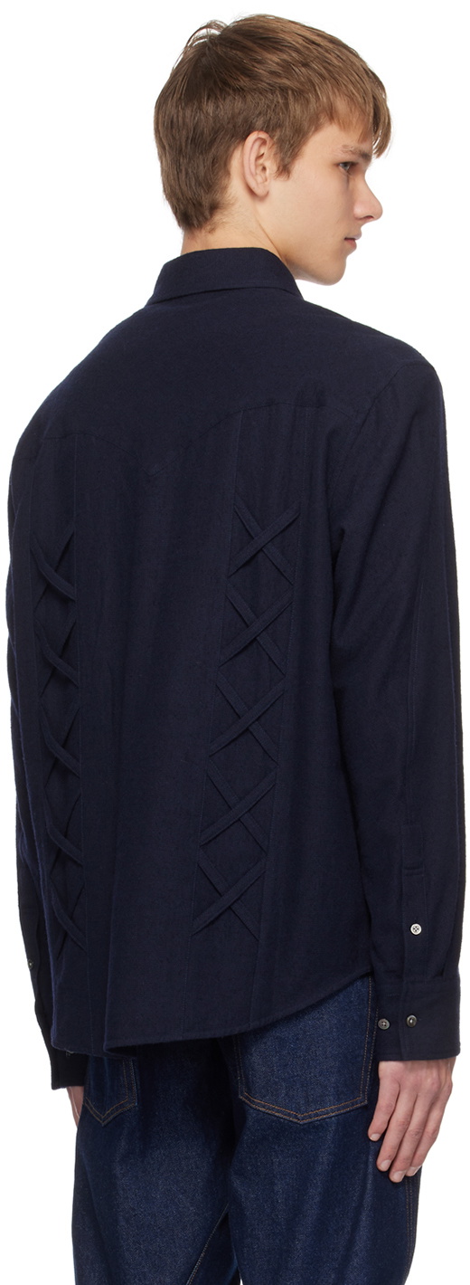 NVRFRGT Navy Lace-Up Shirt