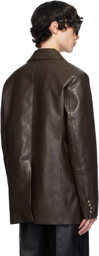 Nanushka Brown Danick Regenerated Leather Jacket