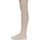 Baserange Beige Organic Cotton Rib Overknee Socks