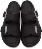 Alexander McQueen Black Rubber Hybrid Slides