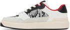 Balmain Gray & White B-Court Flip Snake-Effect Sneakers