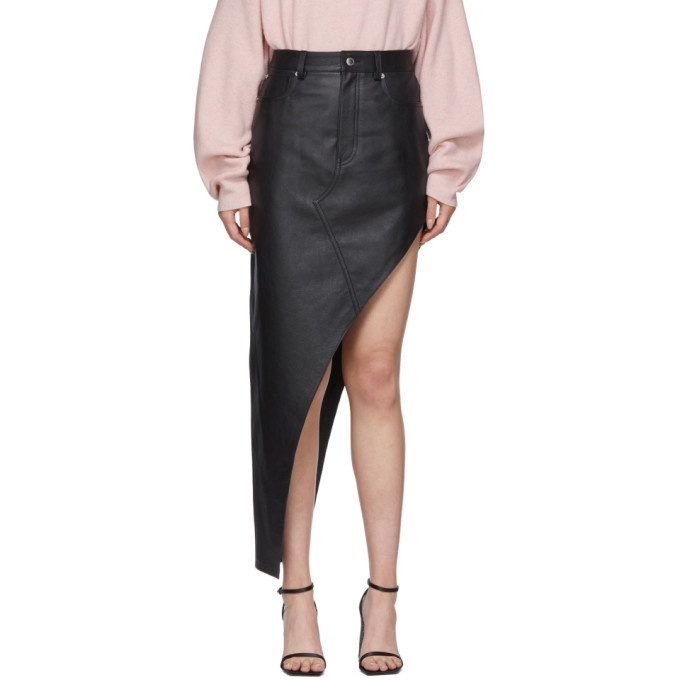 Alexander Wang Black Leather Asymmetrical Skirt Alexander Wang