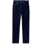 Brunello Cucinelli - Slim-Fit Tapered Cotton-Corduroy Trousers - Blue