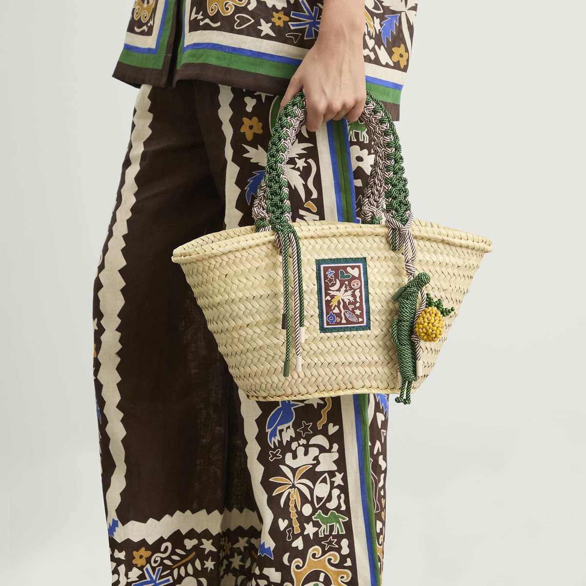 ALÉMAIS Women's Macrame Midi Basket in Blonde 