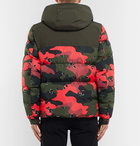 Moncler - Quilted Camouflage-Print Shell Hooded Down Jacket - Red