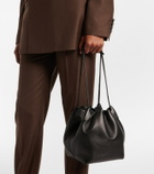 Loro Piana Bale Softy Small leather bucket bag