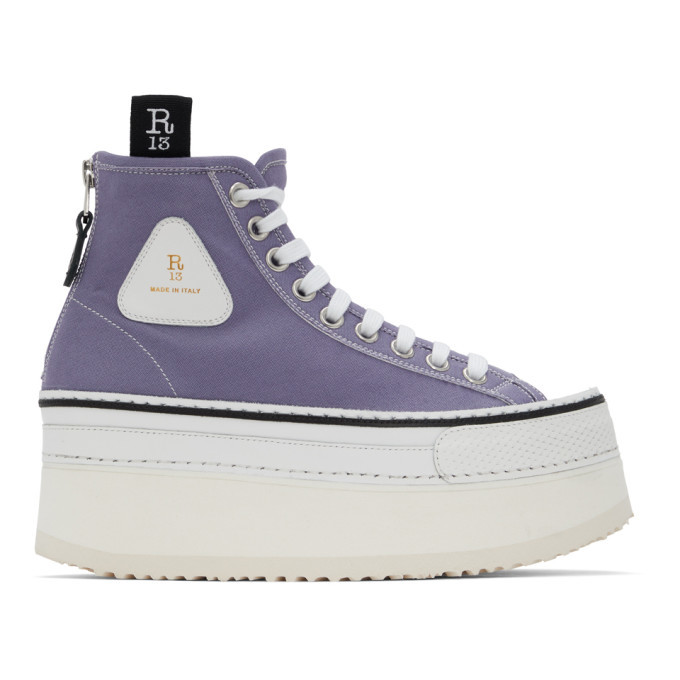 R13 Purple Platform High Top Sneakers R13