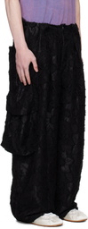 Collina Strada Black Jacquard Pleated Cargo Pants