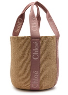 Chloe Woody Large Logo-embroidered Raffia Basket bag - Natural - One Size