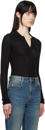 The Frankie Shop Black Solana Polo Bodysuit