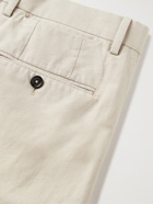 ERMENEGILDO ZEGNA - Cotton and Linen-Blend Trousers - Neutrals - IT 46