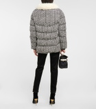 Balmain - Monogram faux fur-trimmed puffer jacket