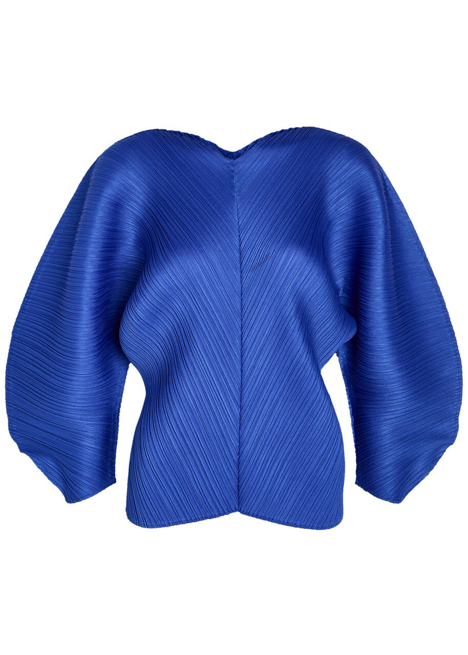 Pleats Please Issey Miyake Pleated Sculpted Woven top - Blue - One Size