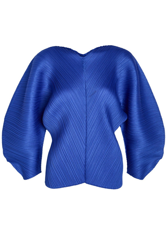 Photo: Pleats Please Issey Miyake Pleated Sculpted Woven top - Blue - One Size