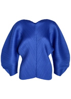 Pleats Please Issey Miyake Pleated Sculpted Woven top - Blue - One Size