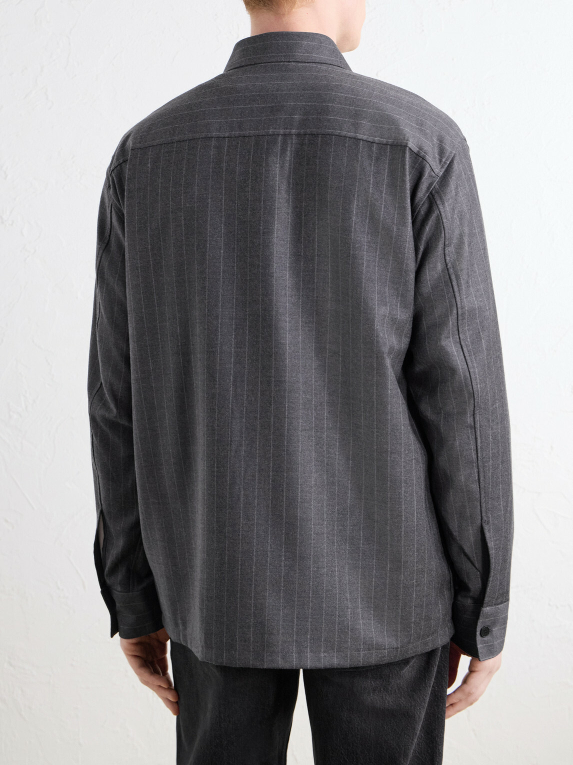 NN07 - Freddy 10052 Pinstriped Wool-Blend Flannel Shirt - Gray