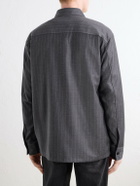 NN07 - Freddy 10052 Pinstriped Wool-Blend Flannel Shirt - Gray
