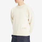 AMI Paris Men's Ami Crewneck Sweater in White Cream